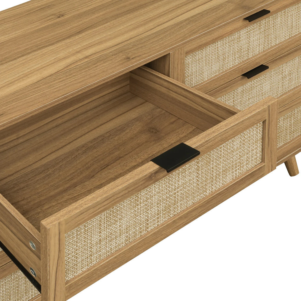 Modern Rattan 6 Drawer Dresser S49455