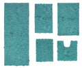 Turquoise 5 Piece Cotton Bath Rug Set K66928