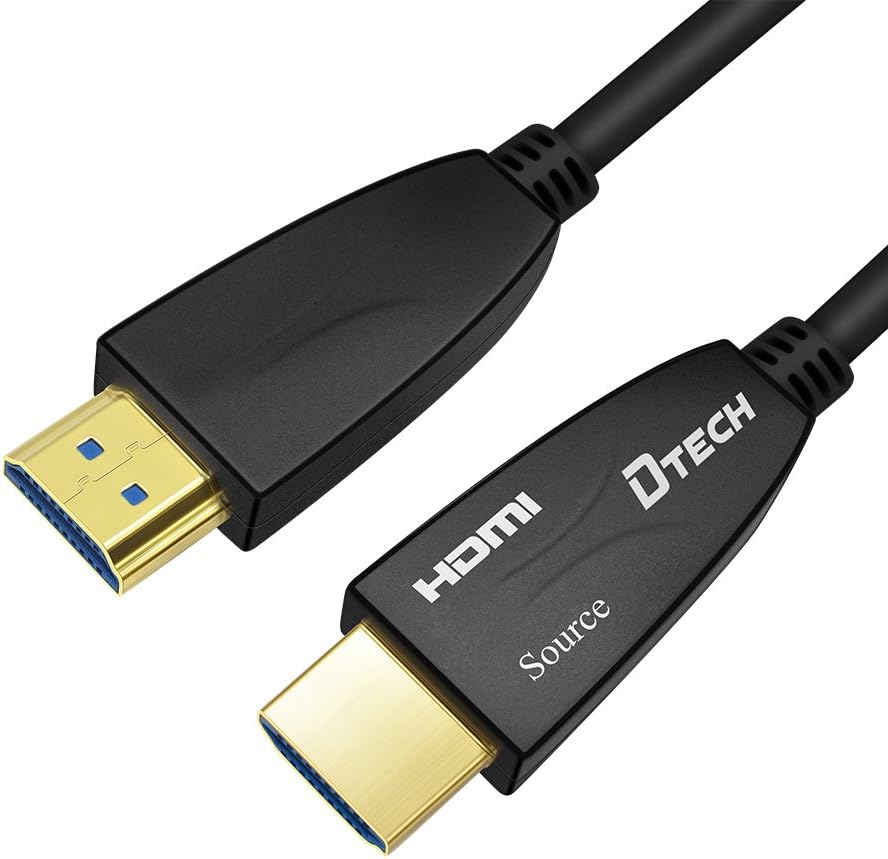 25 Feet Fiber Optic HDMI Cable 4K 60Hz 18Gbps HDR in-Wall Rated Black Pack of 2 S7035