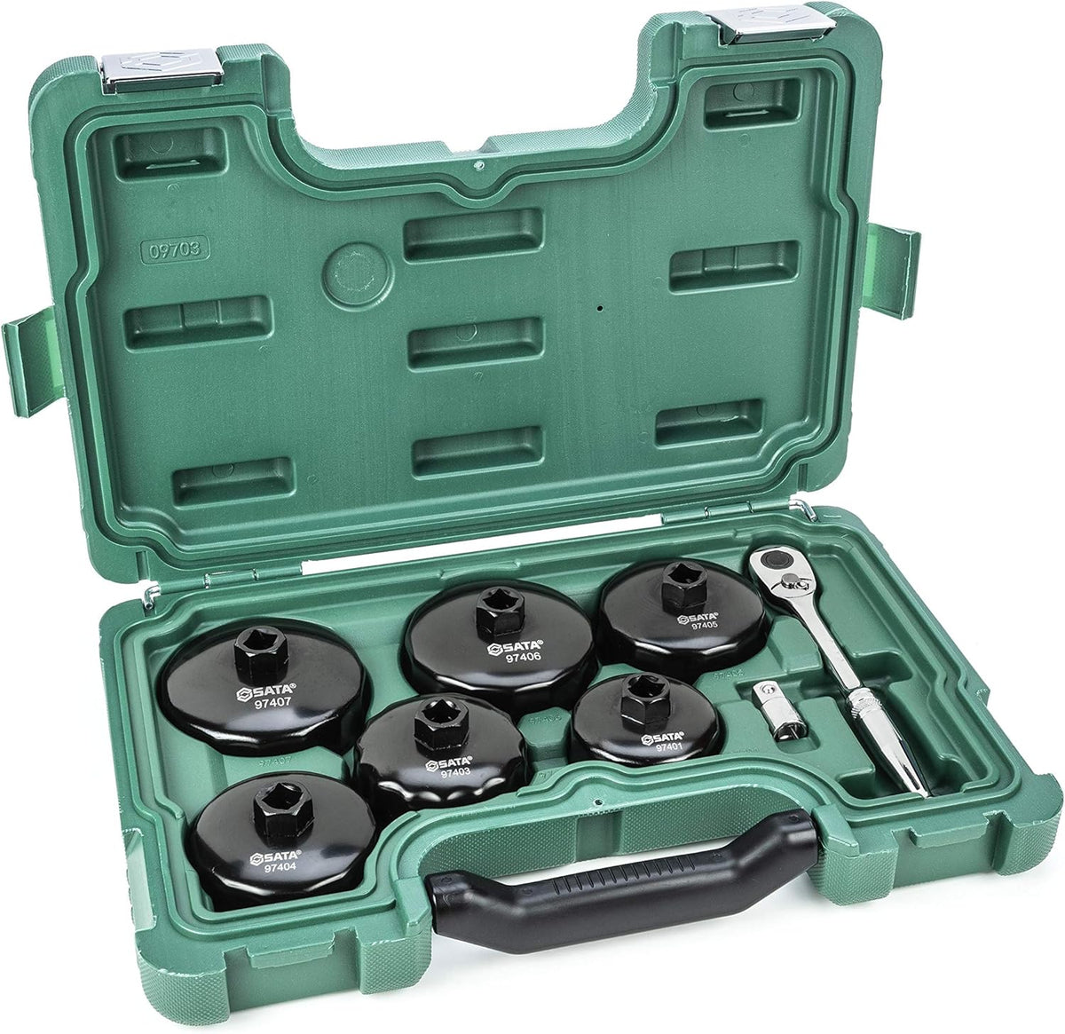 8-Piece End Cap Oil Filter Wrench with 72T Ratchet, Pack of 2 S785