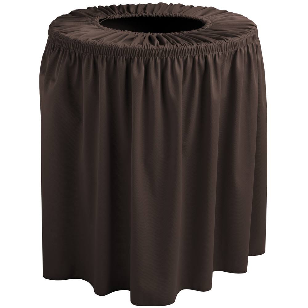 Brown Shirred Pleat Trash Can Cover V1984
