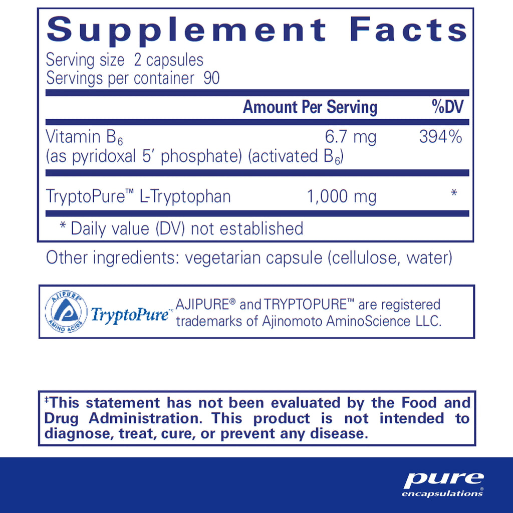 L-Tryptophan Amino Acid Supplement 180 Capsules I269224
