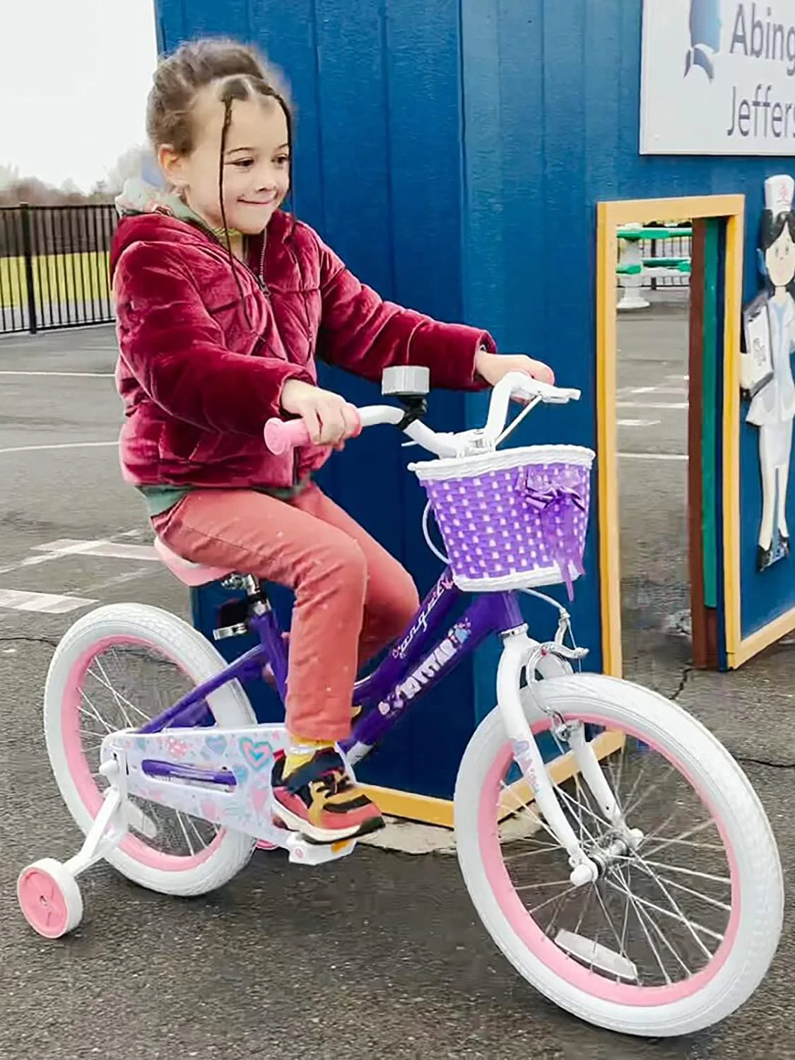 12 14 16 18 Inch Kids Bike with Training Wheels & Basket R747