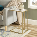 Set of 2 Faux White Marble Side Table W764