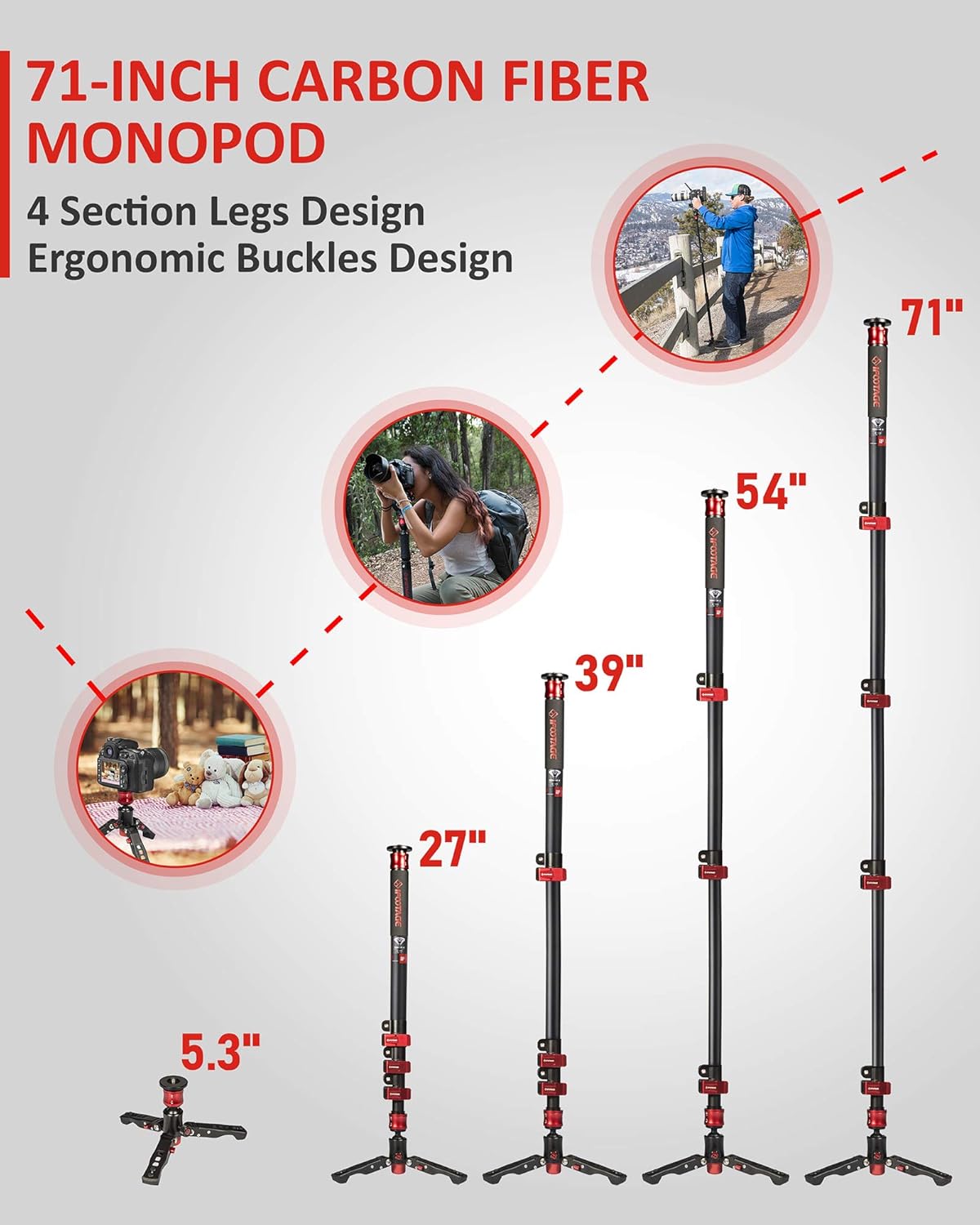 Carbon Fiber Camera Monopod M6756