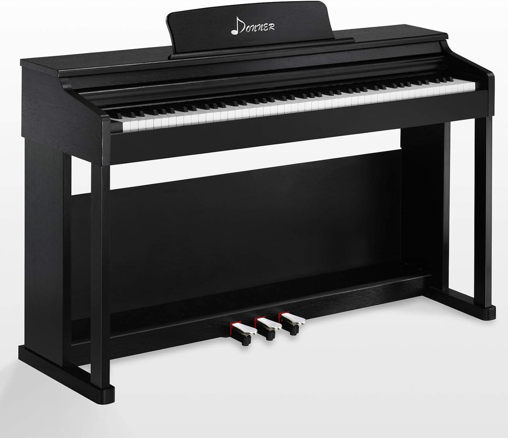 88-Key Weighted Action Digital Piano with Furniture Stand, Triple Pedals, Black F340