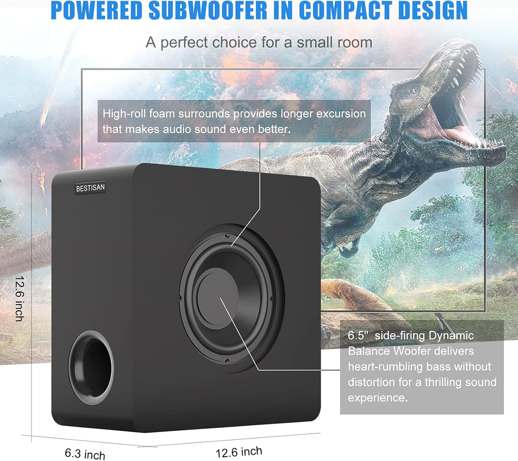 6.5'' Bluetooth Black Powered Subwoofer Q632976