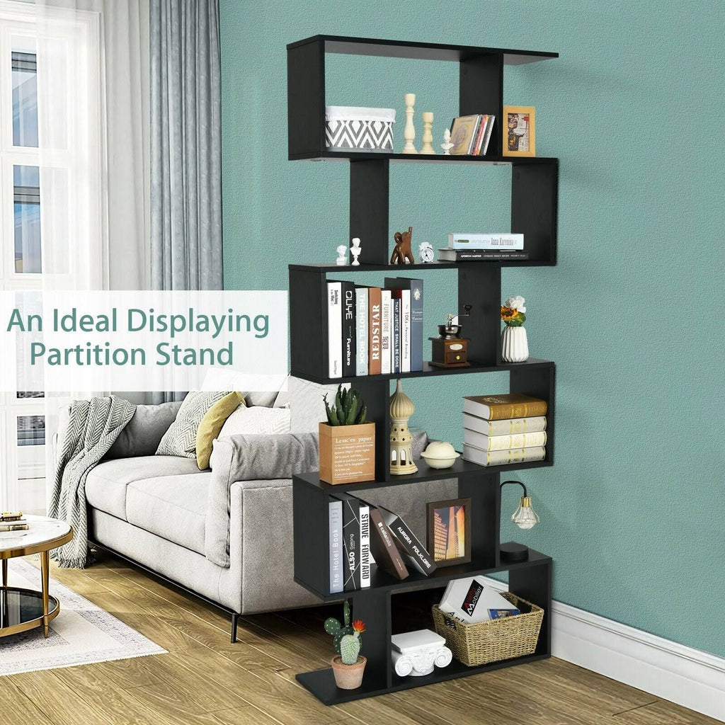 Black S-Shaped Bookshelf P60917