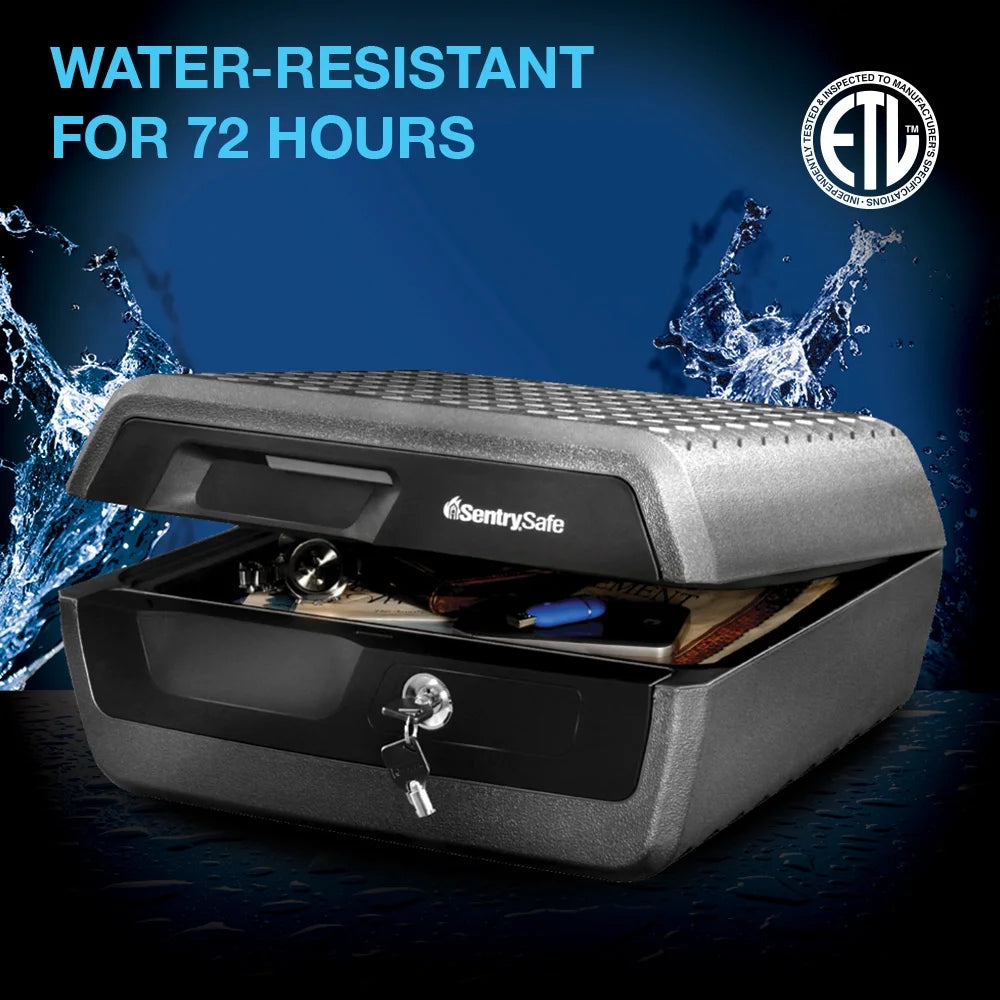 Fire and Water-Resistant Box Safe with Key Lock 0.36 cu. ft. T21303