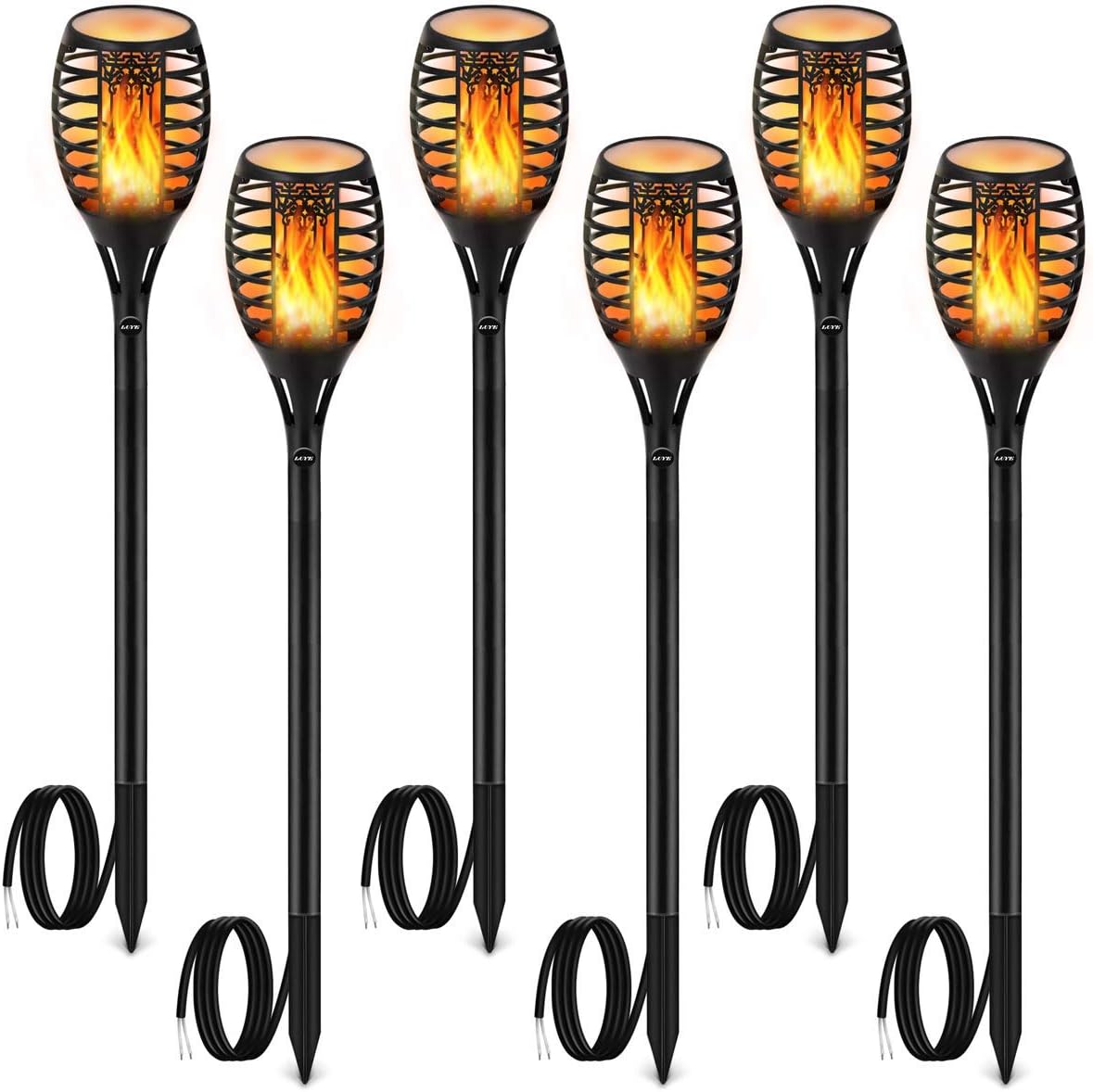 6 Pack Low Voltage LED Landscape Torch Lights D378