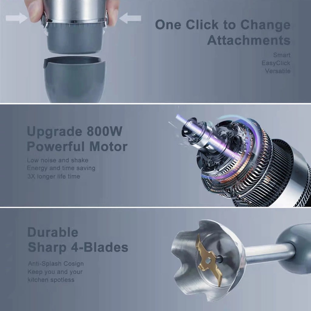 5-in-1 Hand Blender Stick Blender with Adjustable Speeds E420