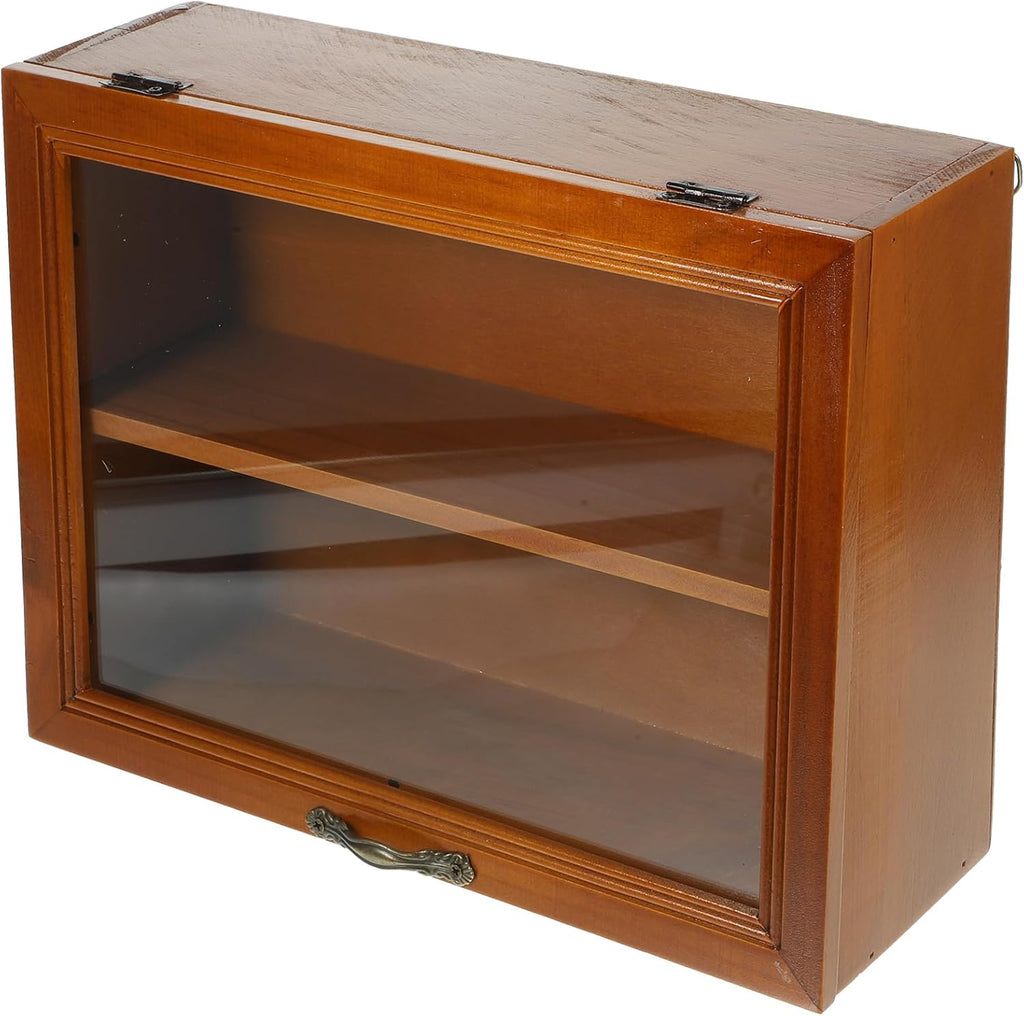 Wooden Shadow Box Display Cabinet with Shelves Y731
