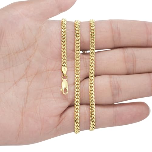 14k Yellow Gold Solid Miami Cuban Link Chain Necklace Y62592
