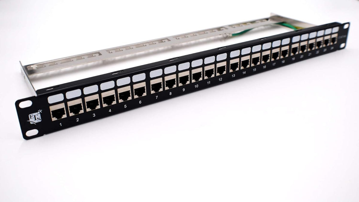 24-Port CAT6A FTP Shielded 1U Patch Panel V6681