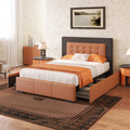 Queen Platform Bed Frame with Drawers W864302