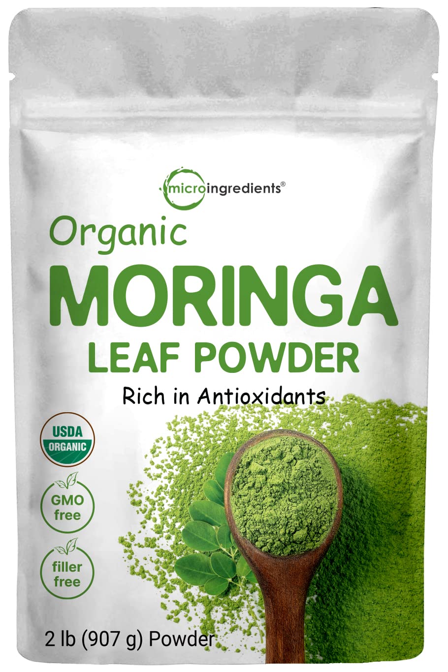 Organic Moringa Oleifera Leaf Powder 2 Pounds Vegan I30314