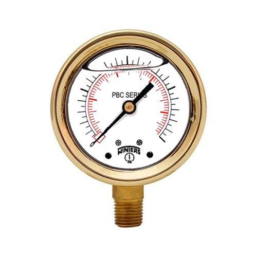 4x22 Brass Case Pressure Gauges C45337