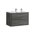 36 in. Wall Mount Ocean Gray Bathroom Vanity O12086