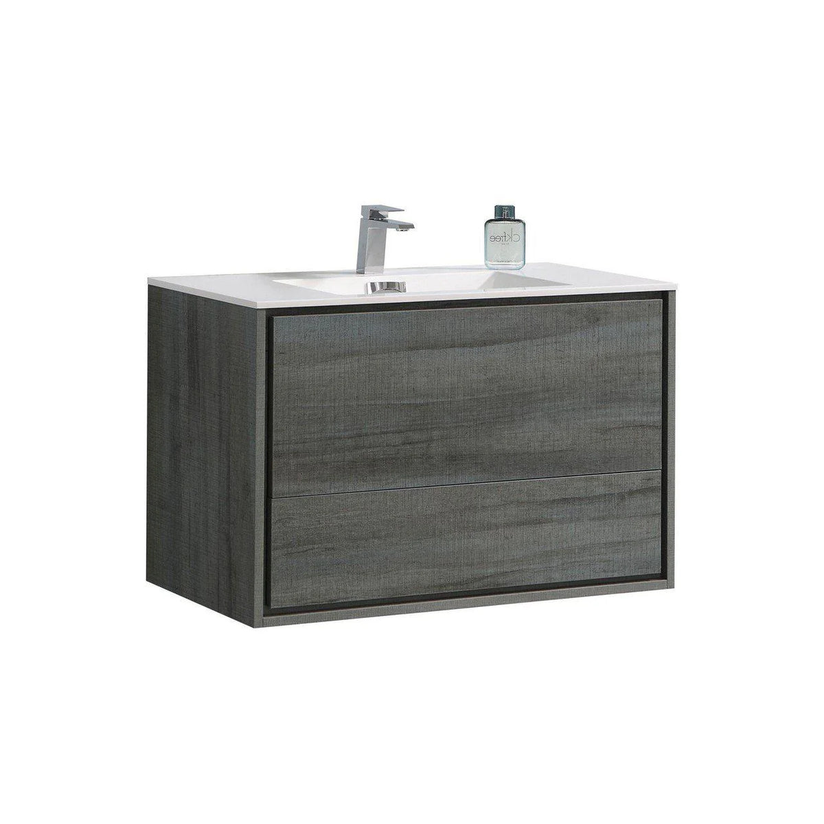 36 in. Wall Mount Ocean Gray Bathroom Vanity O12086
