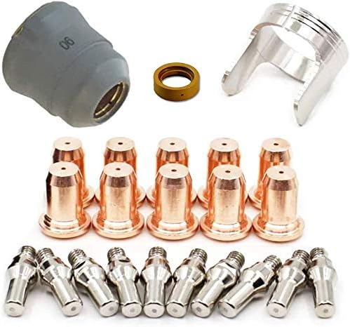 23pcs Plasma Cutting Torch Tip 0.039'' 1.0mm Electrode Shield Cap Stand Off F34493
