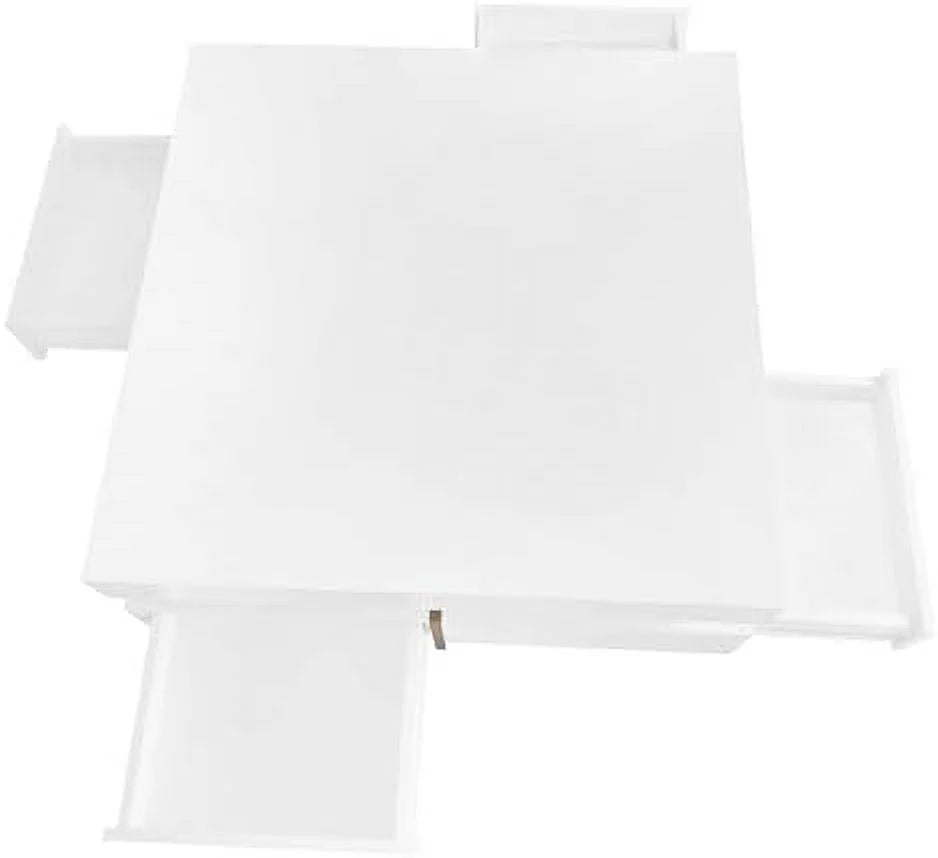 White Square Coffee Table with 4 Drawers F377857