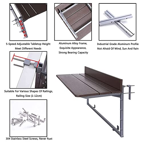 Brown Adjustable Height Folding Bar Table O85228