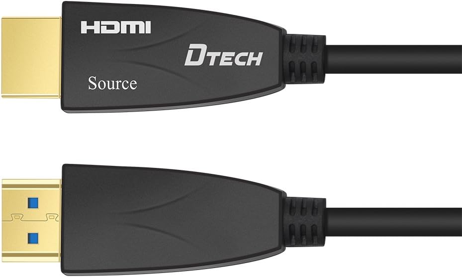25 Feet Fiber Optic HDMI Cable 4K 60Hz 18Gbps HDR in-Wall Rated Black Pack of 2 S7035