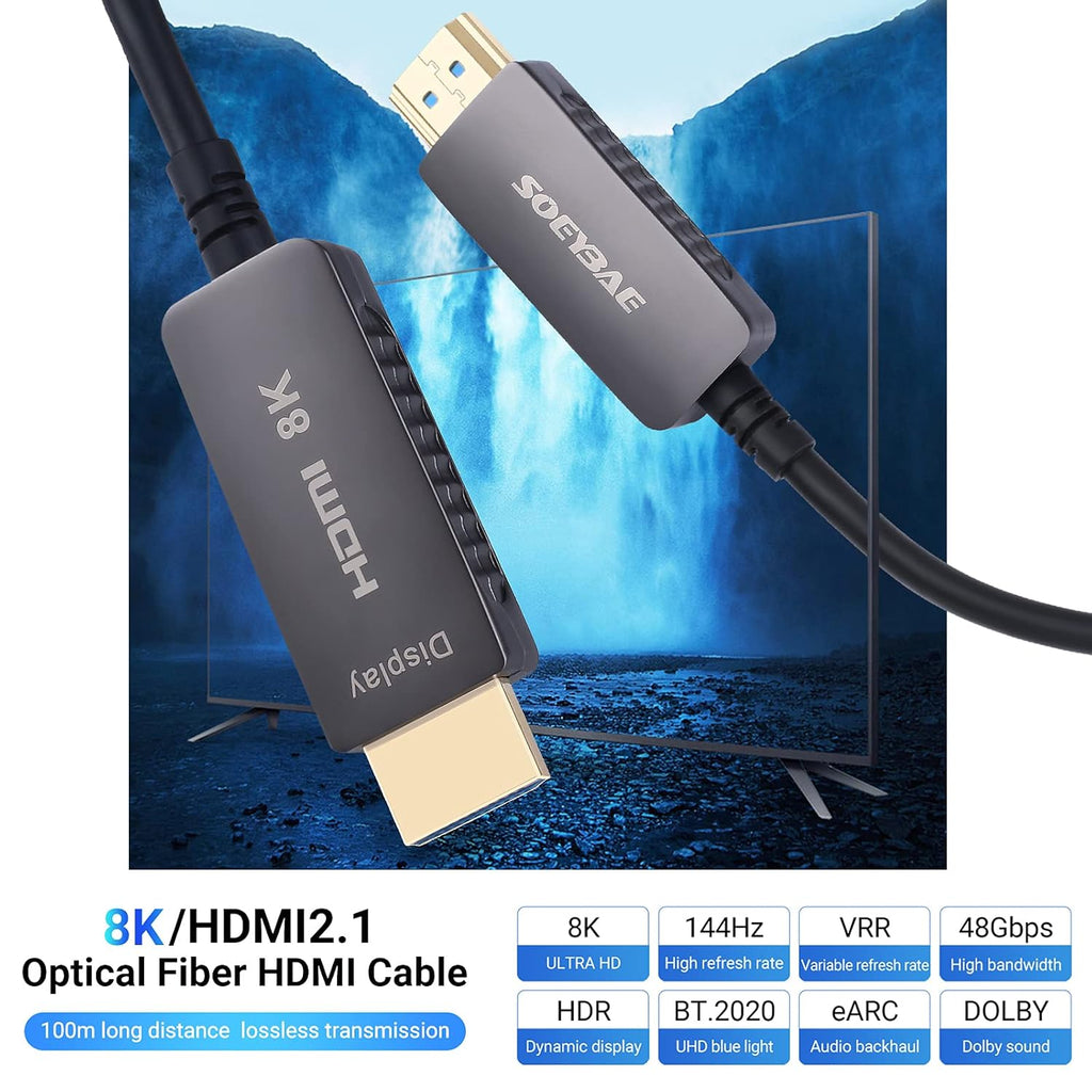 8K HDMI Fiber Optic Cable HDMI 2.1 15ft 5m Pack of 2 G9991