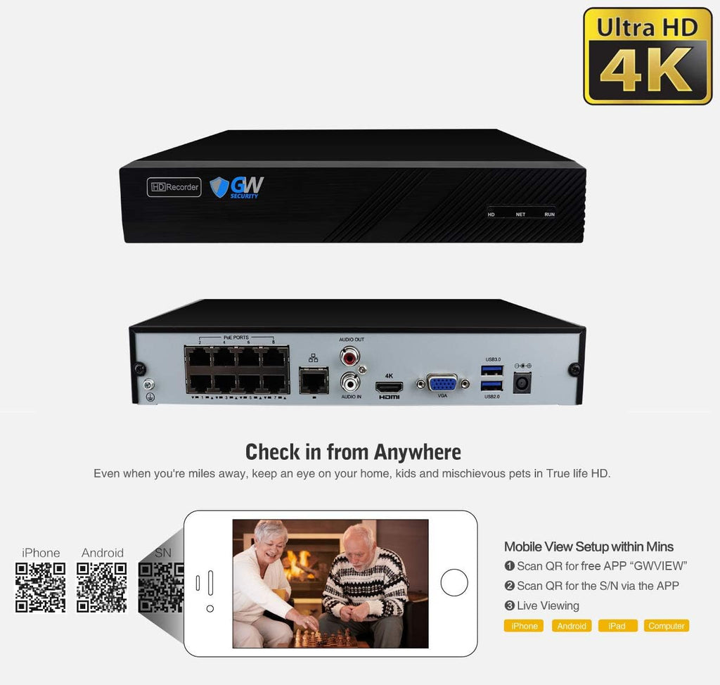 8 Channel 4K NVR 5MP PoE Security Camera System with 8 Dome Cameras J274367