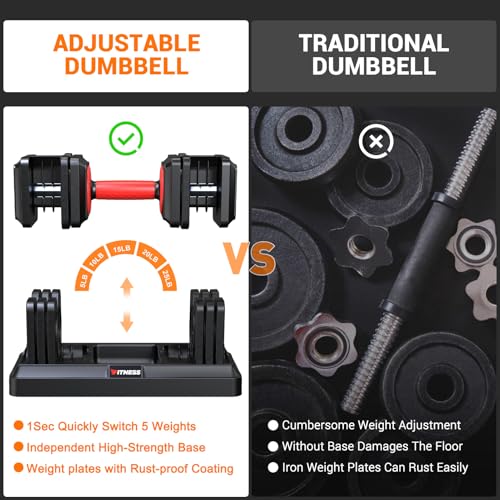 Set of 2 Adjustable Dumbbells with Anti-Slip Texture Handle R272204