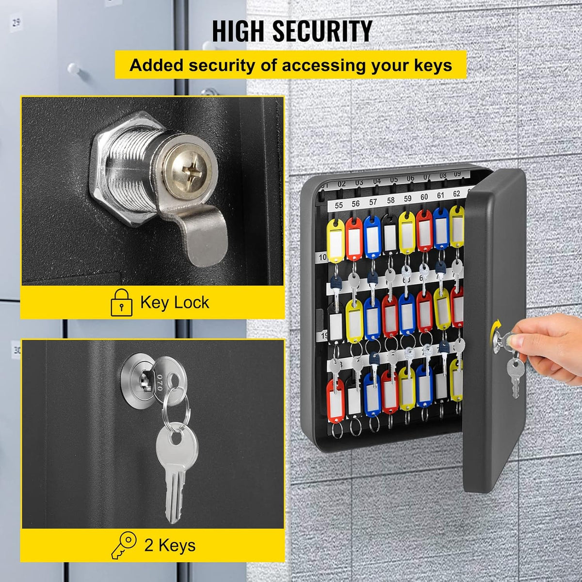 Black Steel Wall Mounted Key Cabinet with Lock (120 positions) F20175