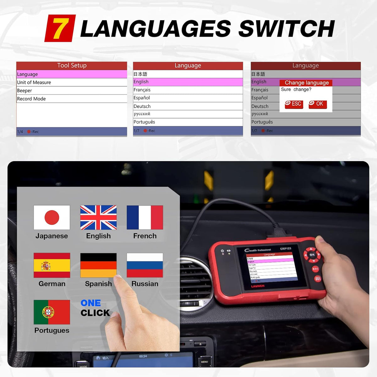 OBD2 Scanner with TPMS Activation Relearn Tool Automotive Diagnostic Scan Tool P1804