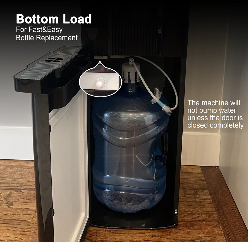 Bottom Loading Water Cooler Dispenser with Ice Maker for 3 Gallon Bottle Black L629795