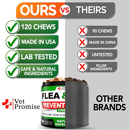 120 Tablets All Natural Flea and Tick Chews for Dogs N9719