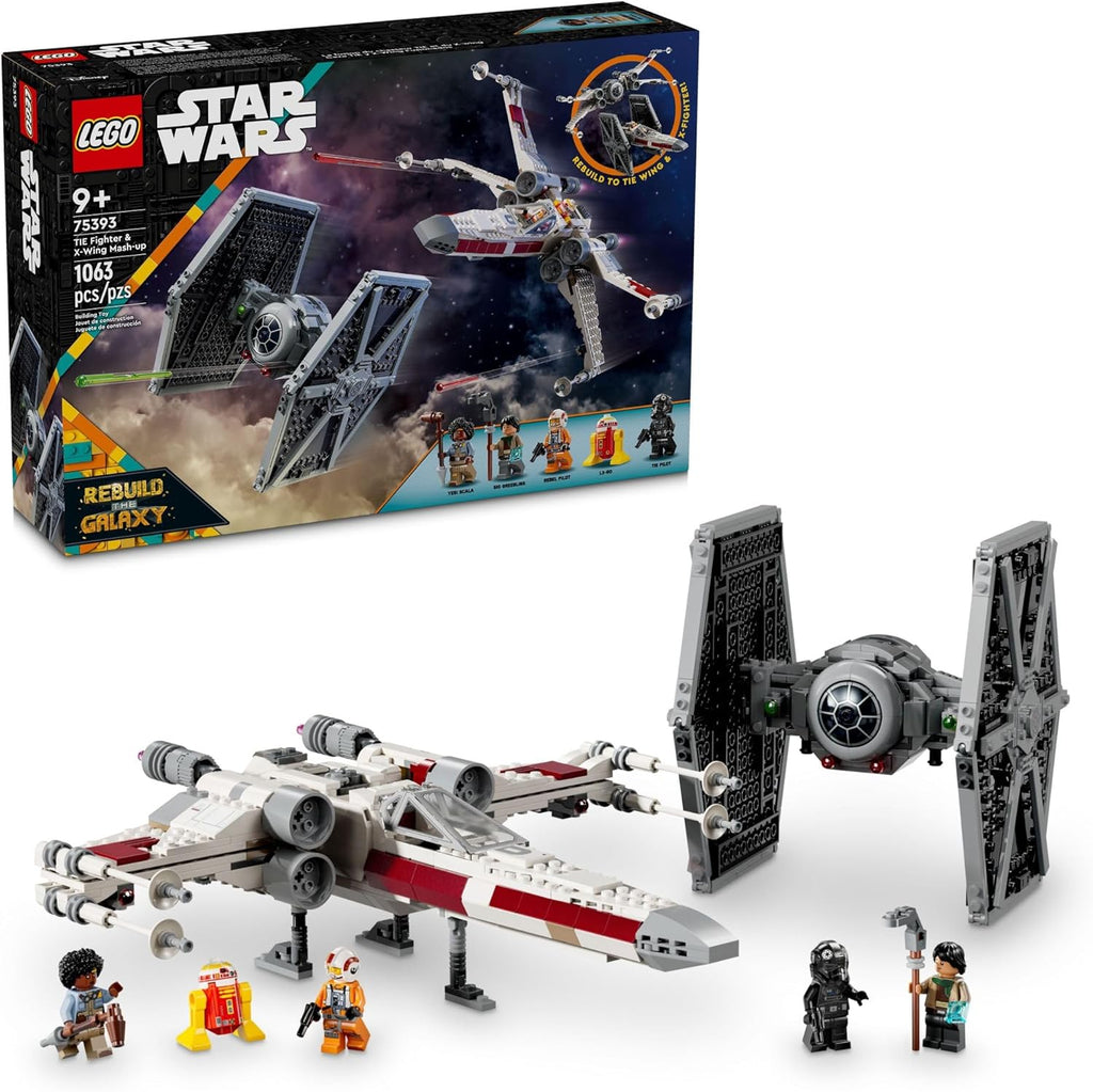 TIE Fighter & X-Wing Building Set with 4 Minifigures Y5941