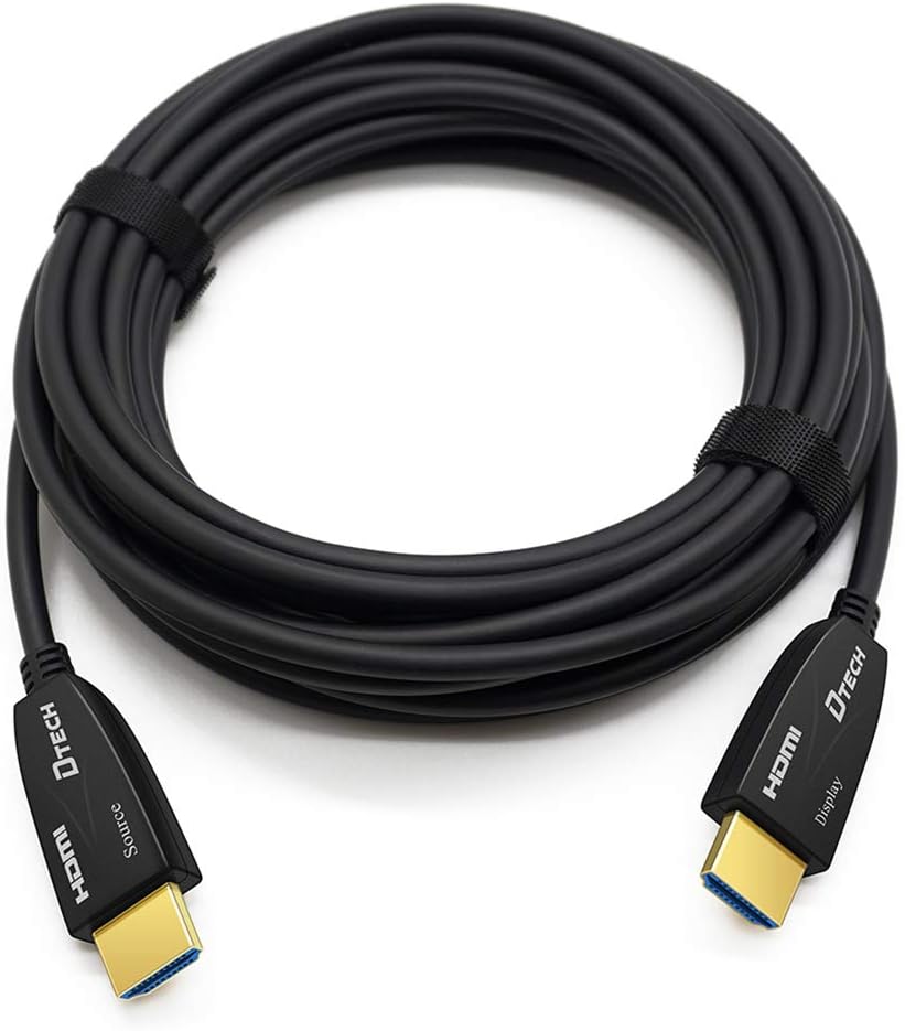 25 Feet Fiber Optic HDMI Cable 4K 60Hz 18Gbps HDR in-Wall Rated Black Pack of 2 S7035