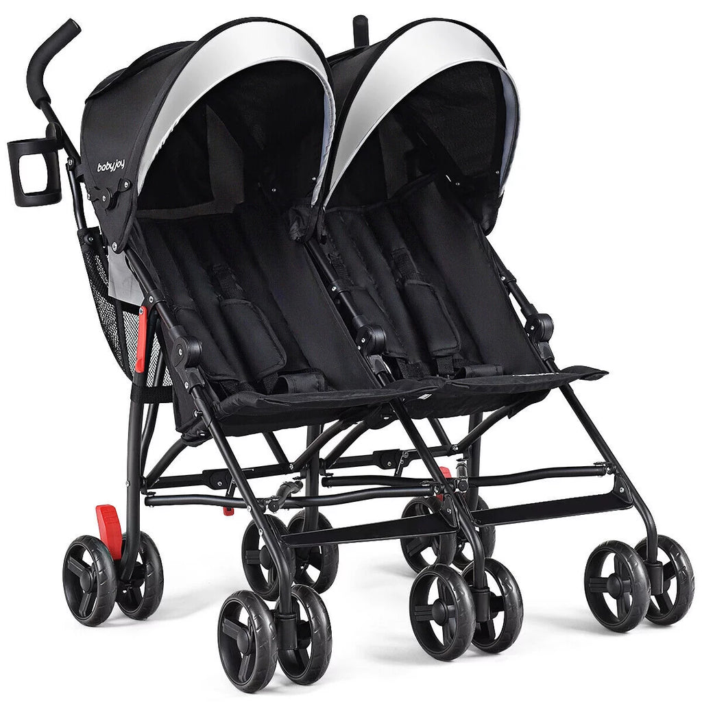 Foldable Twin Double Stroller Black J879