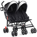 Foldable Twin Double Stroller Black J879