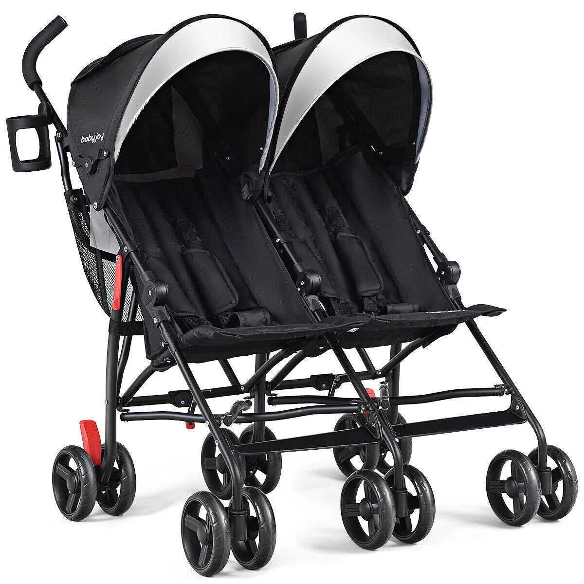 Foldable Twin Double Stroller Black J879