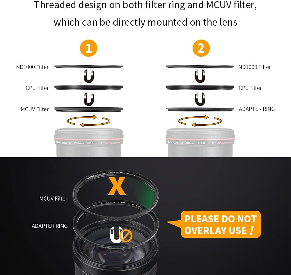 67mm Magnetic Lens Filter Kit with 4 in 1 Filter Pouch F1077