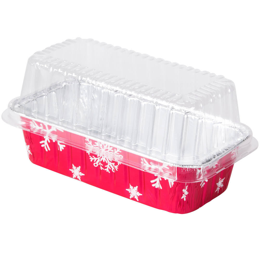 Aluminum Loaf Pan with Plastic Dome Lid Pack of 100 B62493