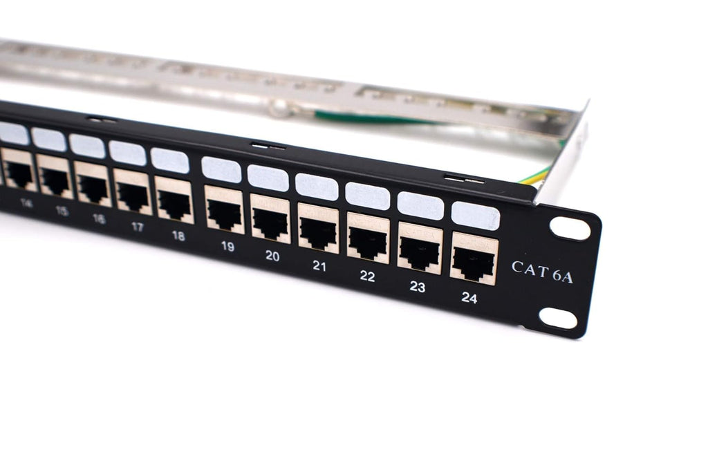 24-Port CAT6A FTP Shielded 1U Patch Panel V6681