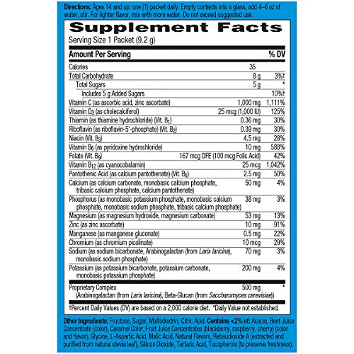 Raspberry Flavor Vitamin C Powder Supplement - 10 Count Y365553