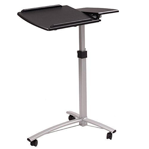 Brown Tilt Top Overbed Table with Wheels K991