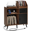 Brown Record Player Stand with Storage Y9120