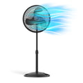16 Oscillating Adjustable Pedestal Fan with 3-Speeds, Black Q2981