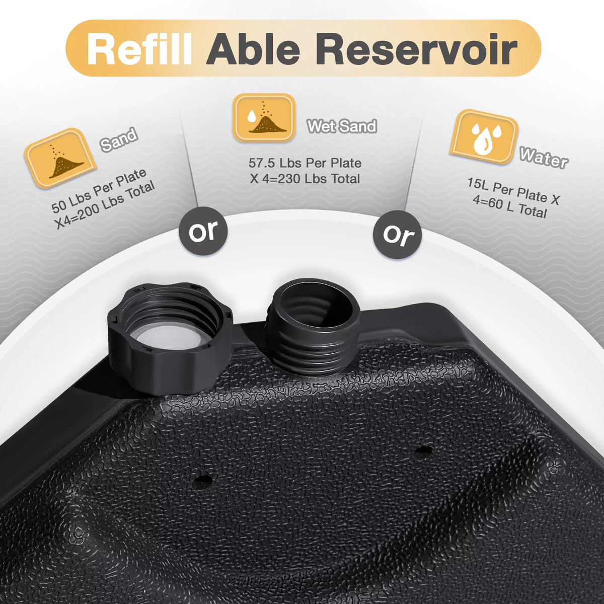 Square Shaped Water or Sand Filled Umbrella Base with U Locking D678