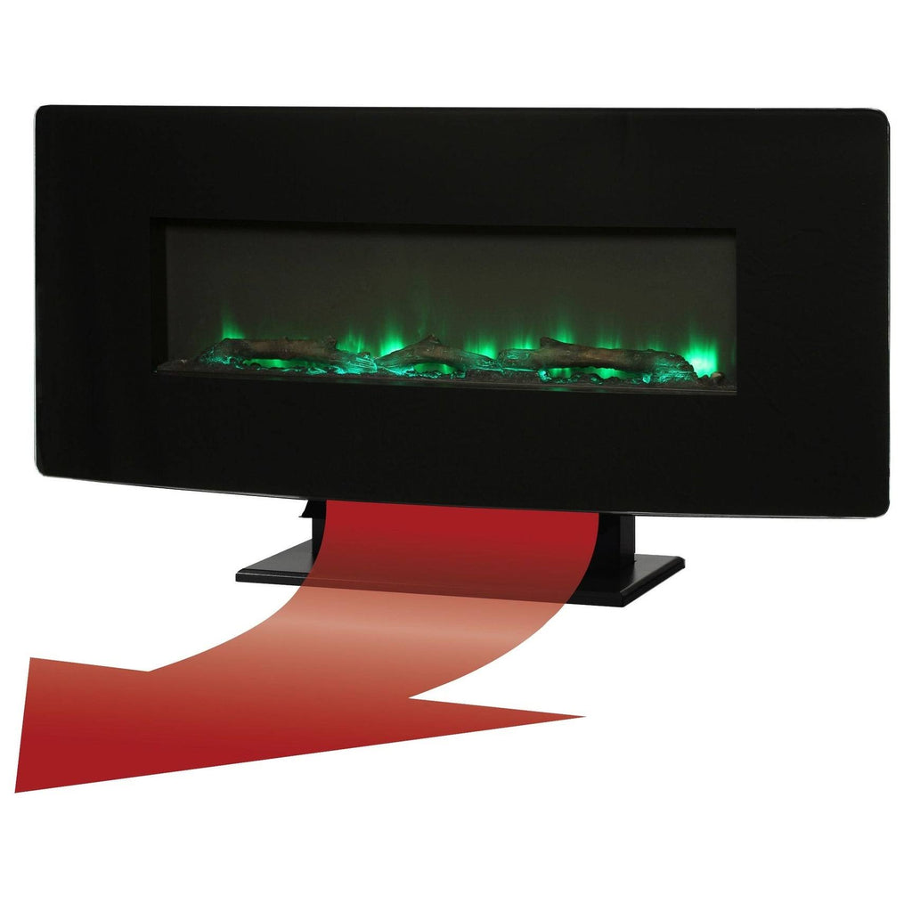 Black Glass Wall Mount Fireplace K724366