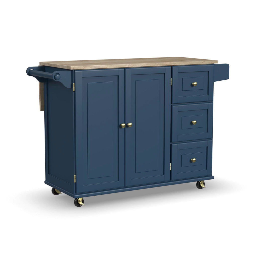 Blue Engineered Wood Kitchen Cart B368242