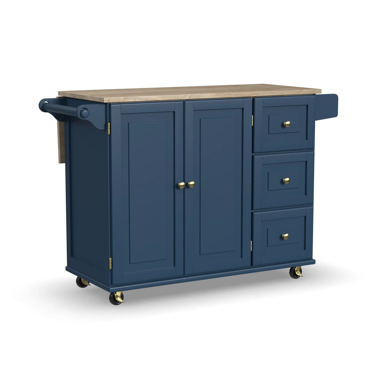 Blue Engineered Wood Kitchen Cart B368242